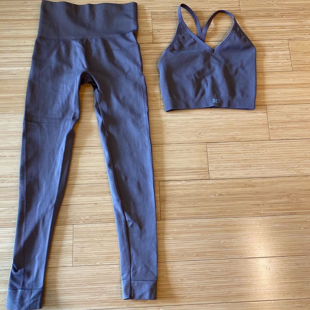 SET Active Purple Leggings and Top Set